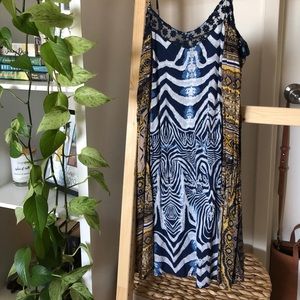 Strappy patterned boutique shift dress
